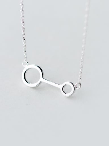 Temperament Double Round Shaped S925 Silver Necklace
