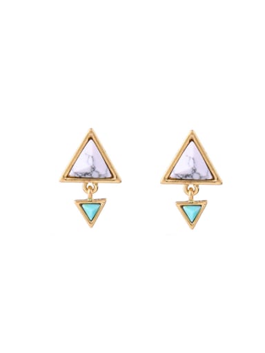 Artificial Stones Double Triangle stud Earring