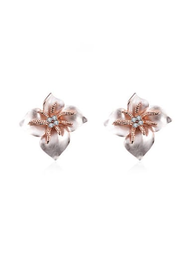 Ethnic Style Flower Shaped Austria Crystal Stud Earrings