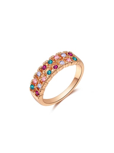 Women Colorful Austria Crystal geometric Shaped Ring