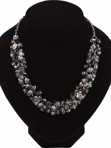 Fashion Exaggerated Grey Crystals Handmade Alloy Necklace