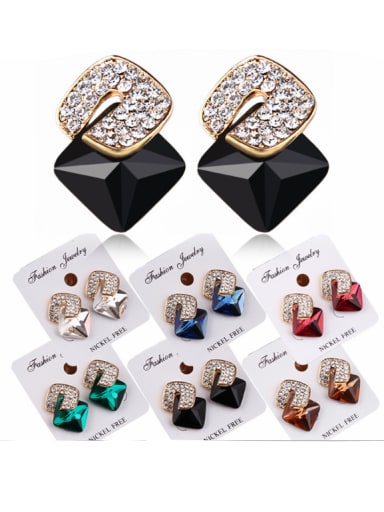 Zinc Alloy With 18k Gold Plated Fashion Geometric Stud Earrings