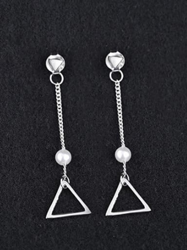 Fashion Freshwater Pearl Triangle Earrings