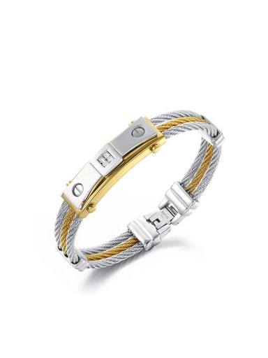 Personalized Gold Plated Titanium Bracelet