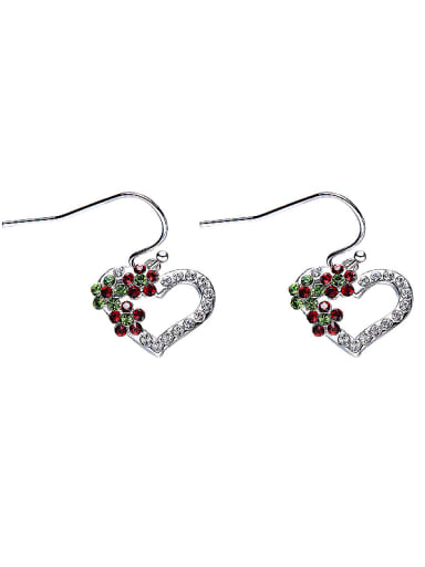 Heart-shaped Crystal hook earring