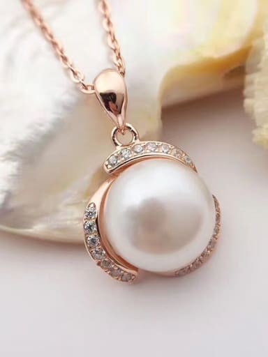 Rose Gold Plated Freshwater Pearl Necklace