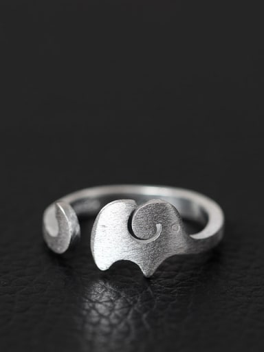 Elephant Fashion S925 Silver Opening Ring