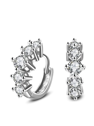 White Gold Plated Fashionable Shining Clip Earrings