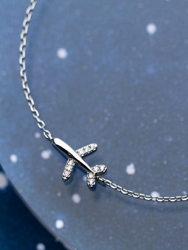 925 Sterling Silver With Platinum Plated Personality plane Bracelets