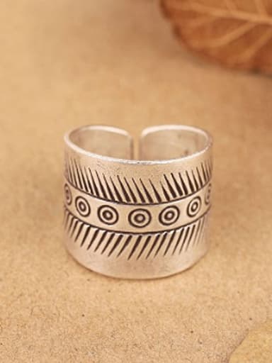 Retro Exaggerated Silver Opening Ring
