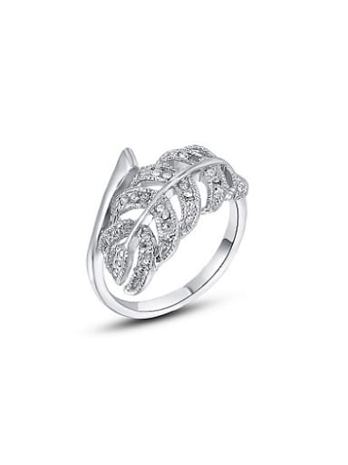 Exaggerated Leaf Shaped Austria Crystal Ring