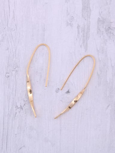 Titanium With Gold Plated Simplistic Irregular Hook Earrings
