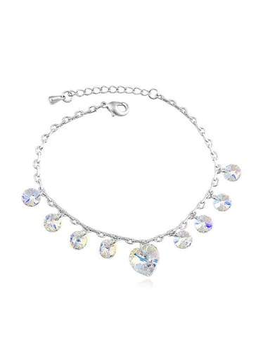 custom Simple Round Heart austrian Crystals Alloy Anklet