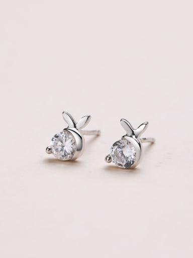 Exquisite 925 Silver Zircon Stud Earrings