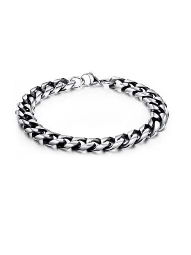 Stainless Steel With Gun Plated Simplistic Chain Bracelets