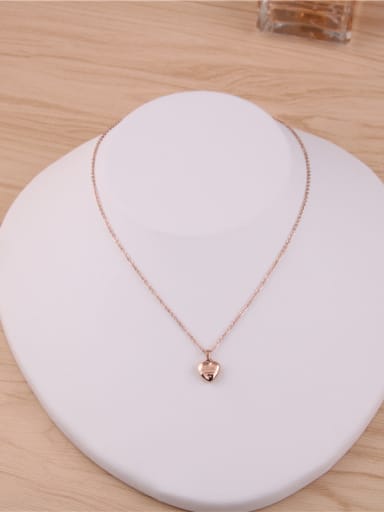 Stereo Heart Titanium Clavicle Necklace