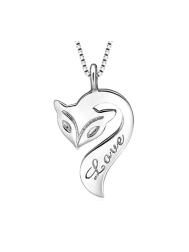 Fox White Gold Plated Silver Pendant