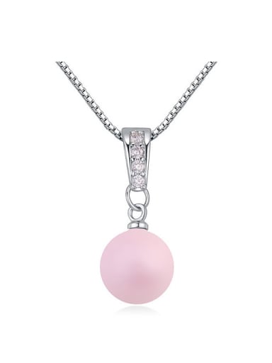 Simple Imitation Pearl-accented Crystals Pendant Alloy Necklace