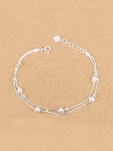 Simple Tiny Flowers Silver Bracelet