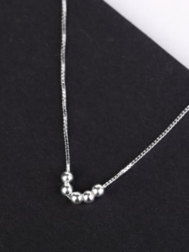 Simple Tiny Beads Silver Necklace