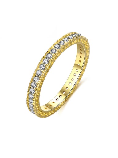Exquisite Gold Plated 925 Silver Zircon Ring