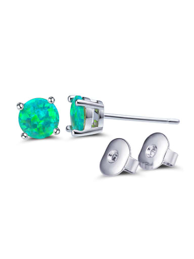 2018 Green Round stud Earring