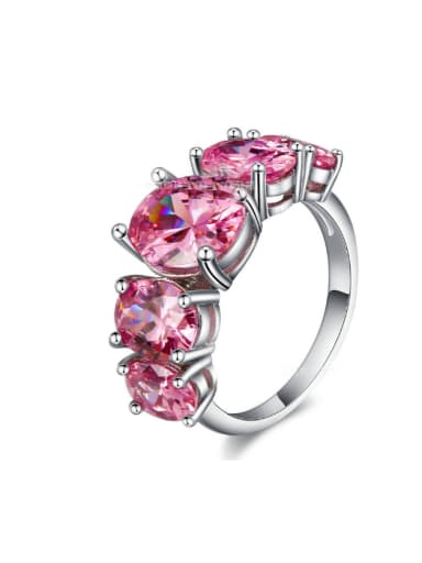 Luxury Pink Zircons High Quality Copper Ring