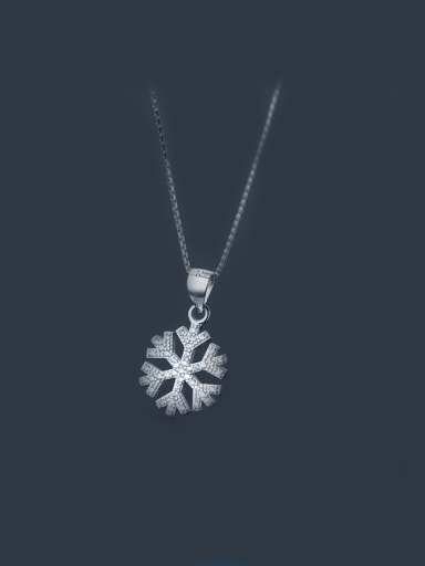 S925 Silver Snowflake zircon Necklace