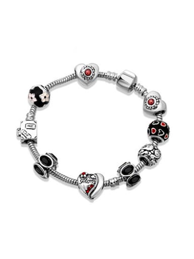 All-match Heart Shaped Enamel Beaded Bracelet