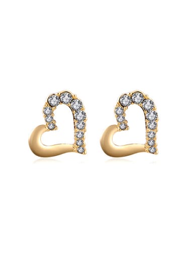 All-match 18K Gold Plated Heart Stud Earrings