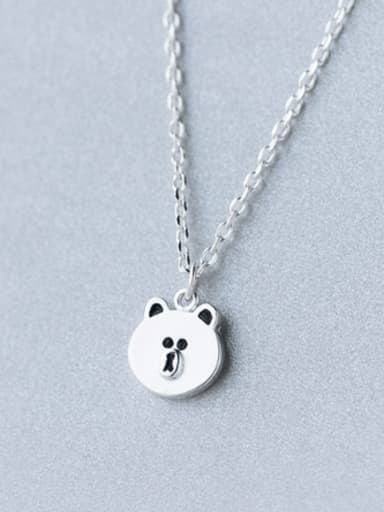 S925 silver sweet baby bear necklace