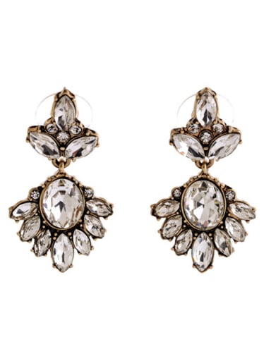 Retro Luxury Rhinestones Drop Cluster earring
