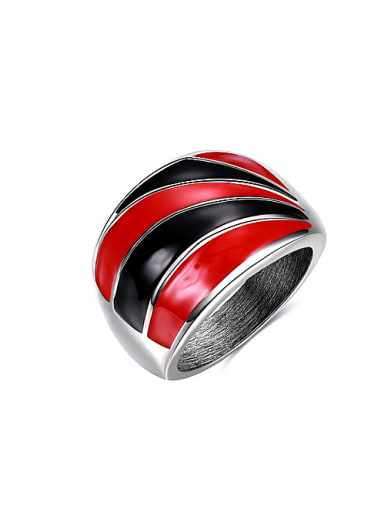 Unisex Personality Double Color Design Titanium Enamel Ring
