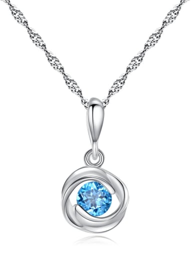 925 Sterling Silver With Fashion Round Necklaces