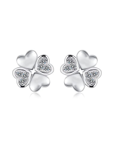 925 Sterling Silver Flower-shaped AAA Zircon stud Earring