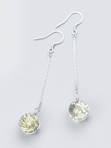 High Quality Yellow Flower Shaped Crystal Drop Earrings
