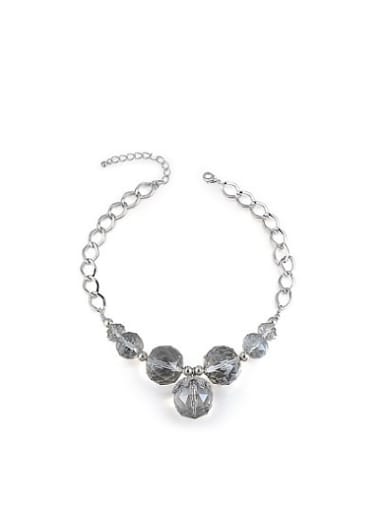 Women Exaggerated Round Shaped Crystal Necklace