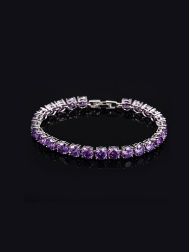 Platinum+purple 18Cm 2018 Luxury Fashion Copper Bracelet
