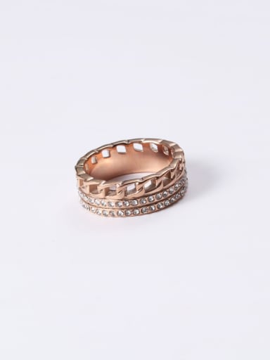 Titanium With Rose Gold Plated Simplistic Round Stacking Rings