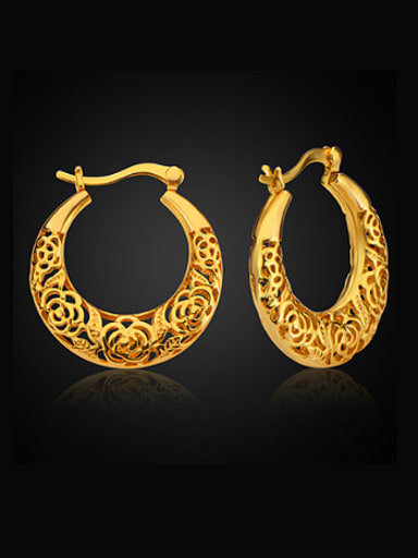 Retro Hollow Round Clip clip on earring