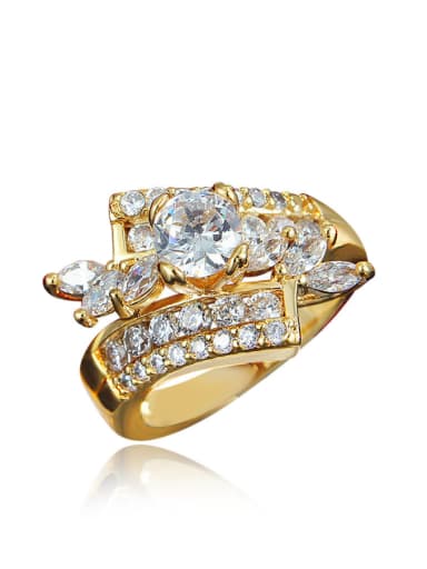 Delicate 18K Gold Plated 4A Zircon Ring