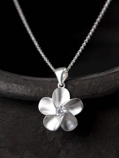 S925 Silver Flower Fashion Necklace