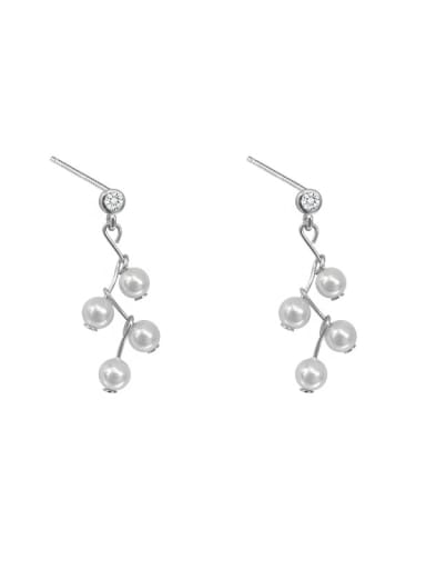 Fashion Artificial Pearls Silver Earrings
