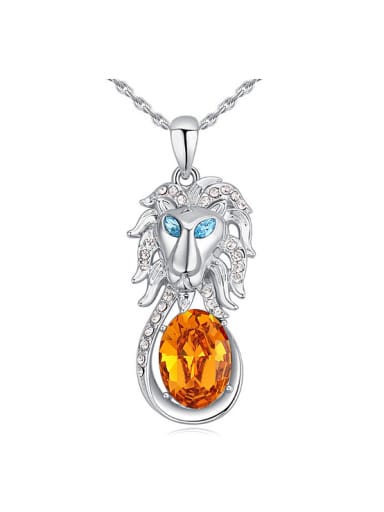 Personalized austrian Crystal Lion Pendant Alloy Necklace