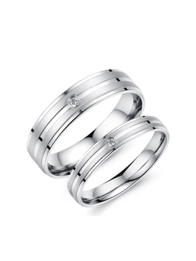 Fashion Zircon Titanium Lovers Ring