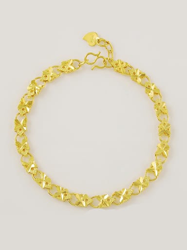 Women 24K Gold Plated Flower Shaped Copper Bracelet