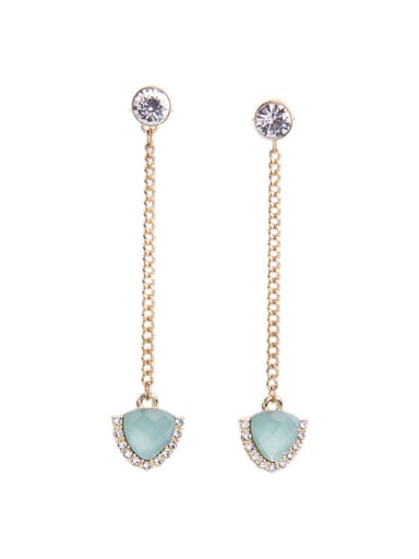 Simple Triangle Artificial stones Drop stud Earring