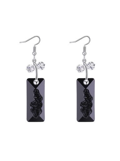 Personalized Rectangular austrian Crystals Alloy Earrings