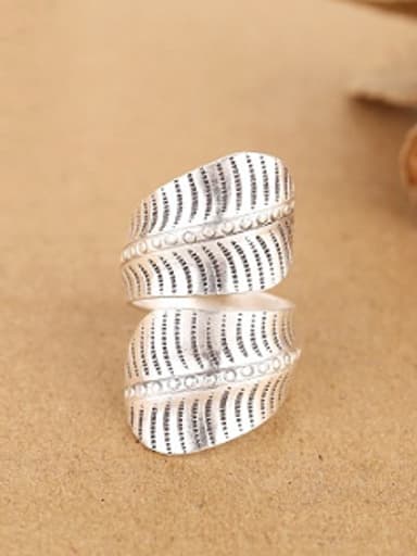 Personalized Leaf-shaped Handmade Opening Ring