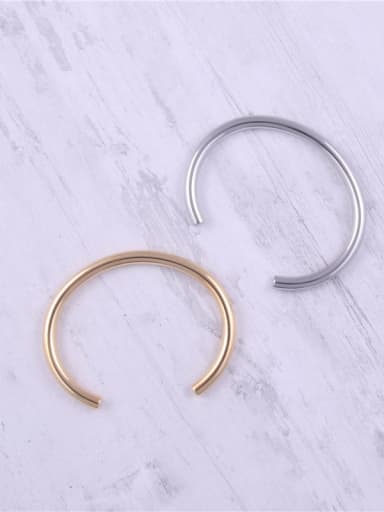 Titanium With Gold Plated Simplistic  Smooth Round Bangles